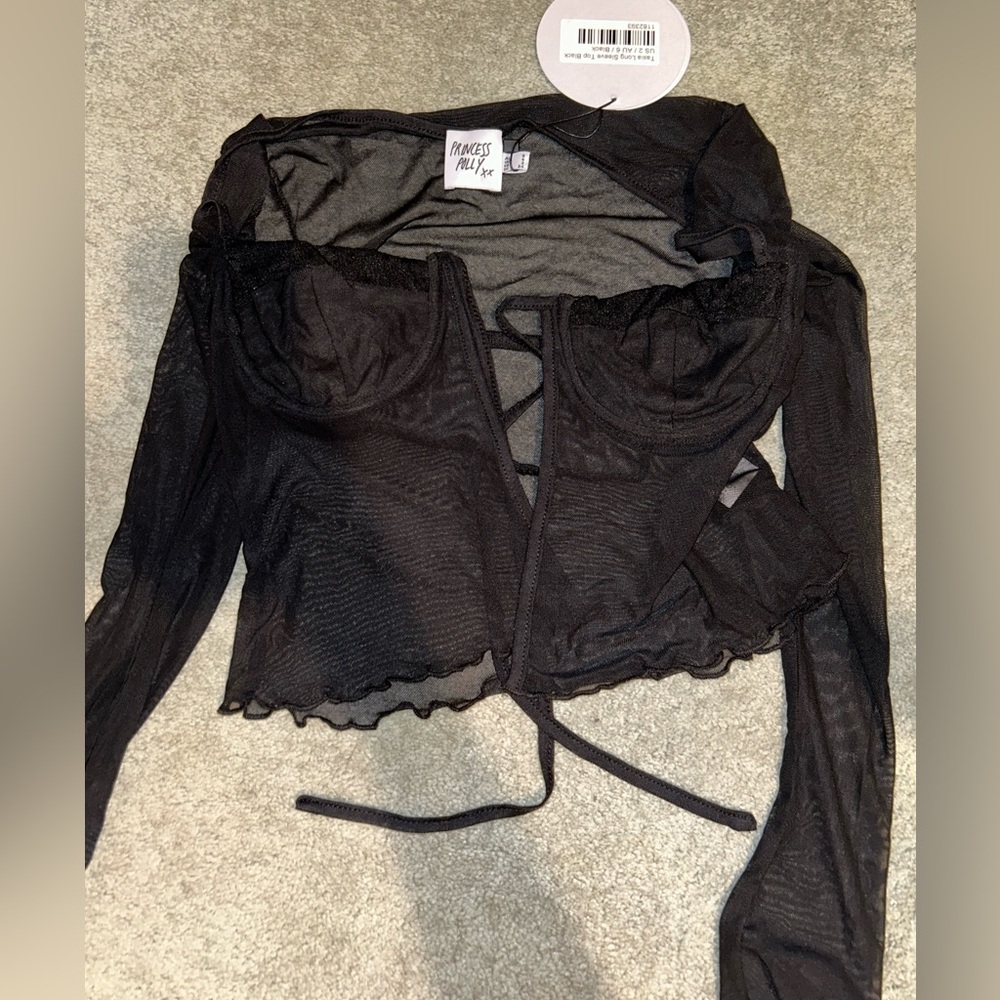 NWT Princess Polly black long sleeve top